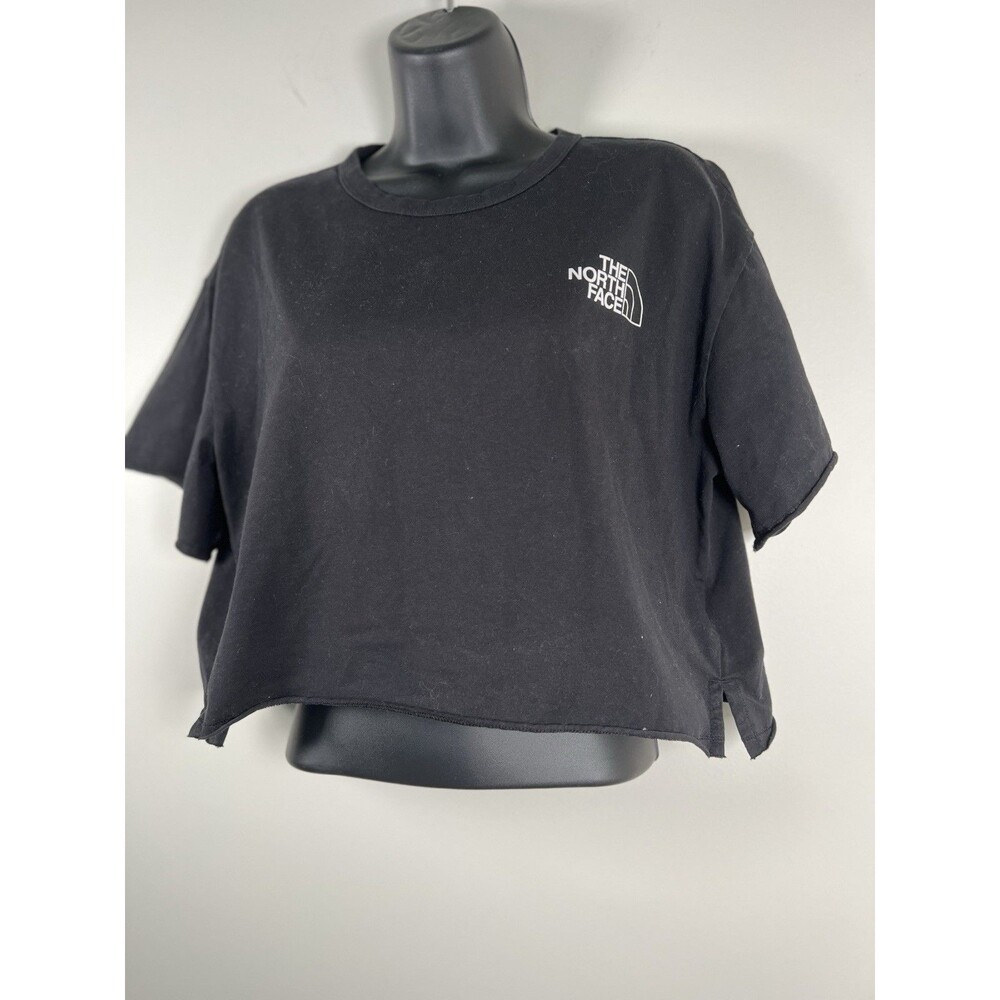 The North Face Shirt Women Black Himalayan Crop Short Sleeve Large - Picture 4 of 13